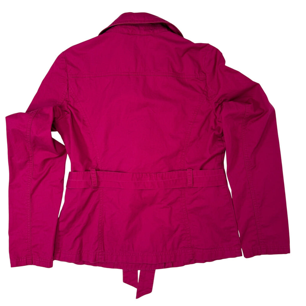 Vintage 2000s Arizona Women's Large Hot Pink Jacket Cotton Belted Retro Style