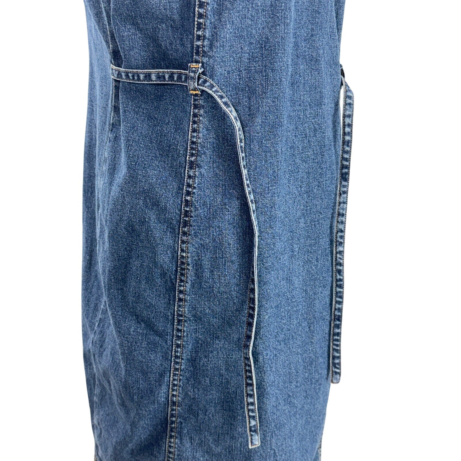 Jessie Jeans Denim Shirt Dress Button Front Tie Back Women's Medium