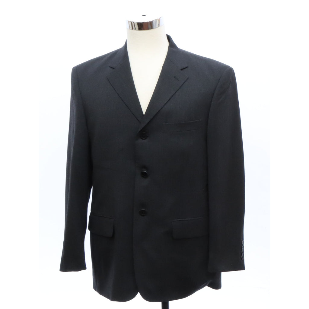Versini Men's Charcoal Wool Blazer 42 Short 3 Button Suit Jacket