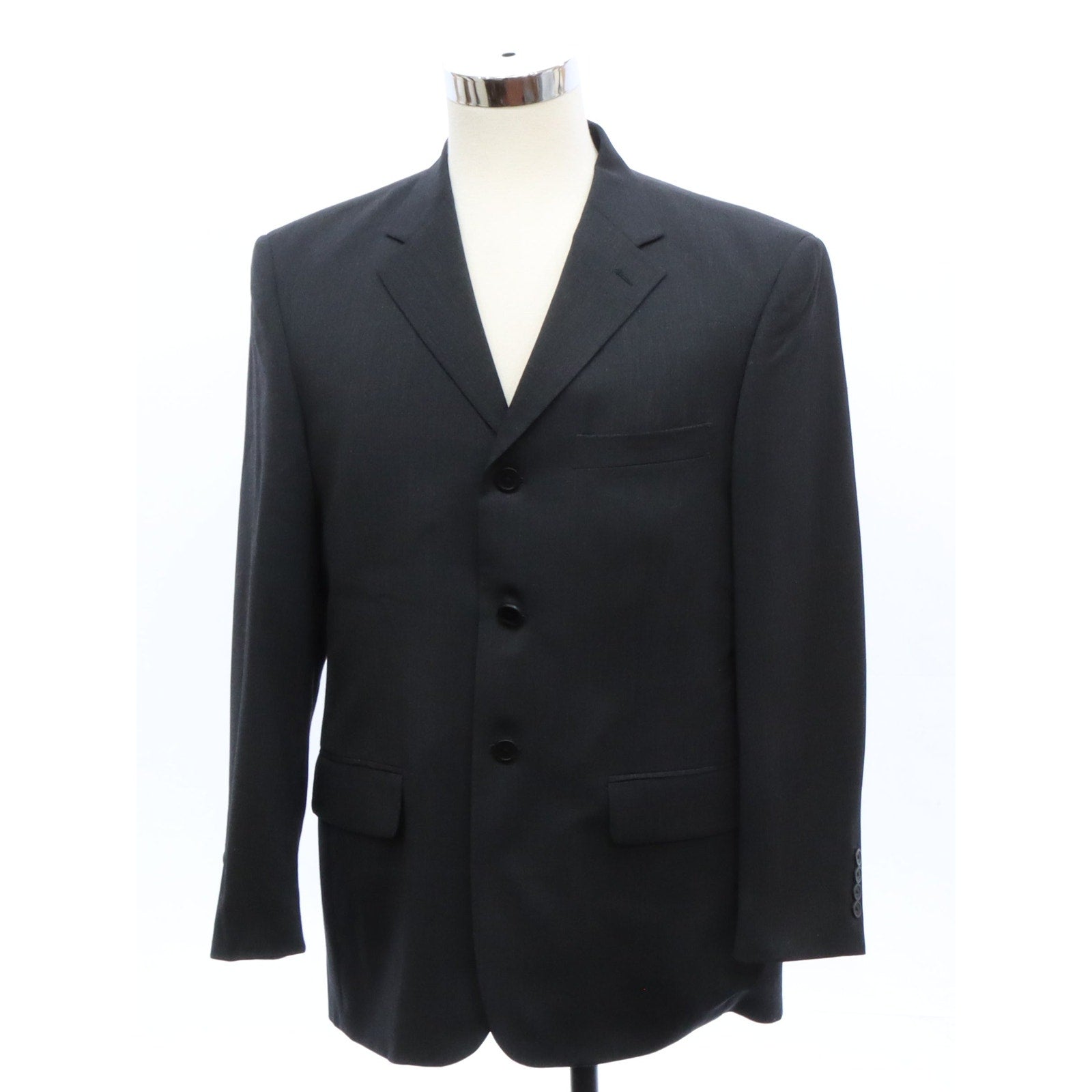 Versini Men's Charcoal Wool Blazer 42 Short 3 Button Suit Jacket