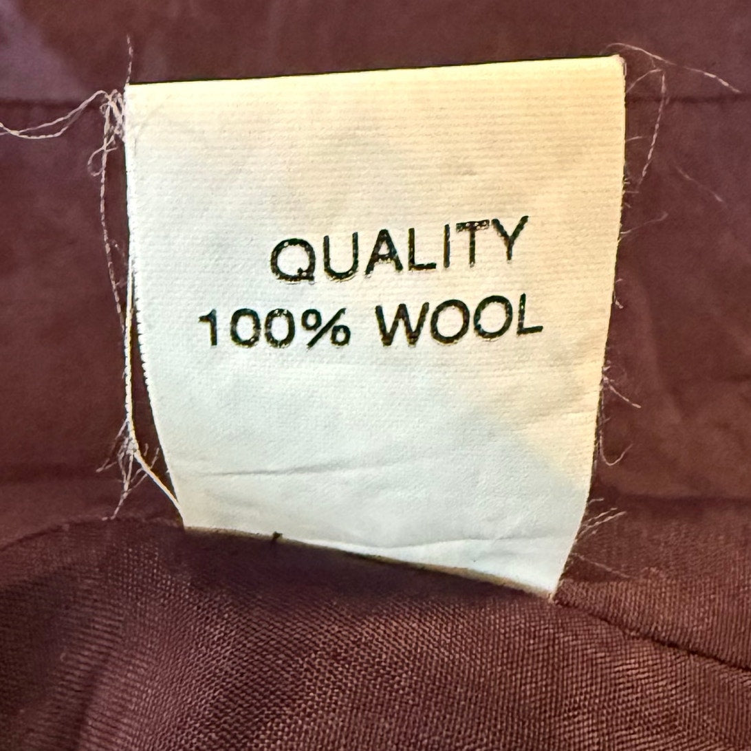 Vintage 90s Women's 36 Viola Per Donna Burgundy Wool Jacket Faux Fur Trim