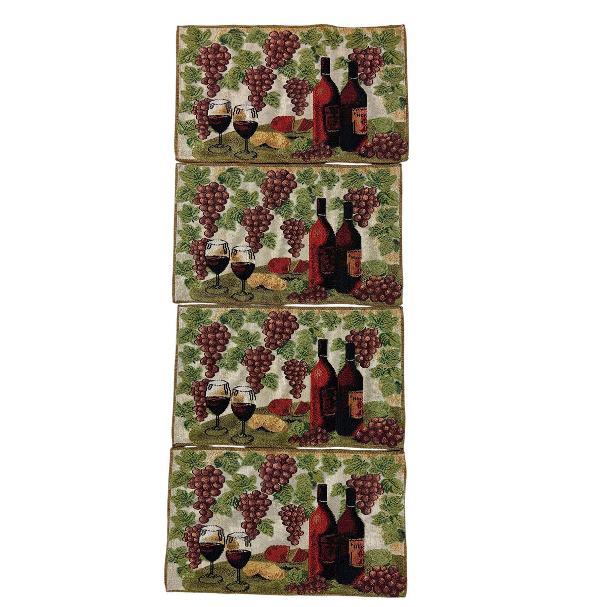 Vintage 90s Wine Grapes Tapestry Placemats Set of 8 Two Designs 18 5x11 5