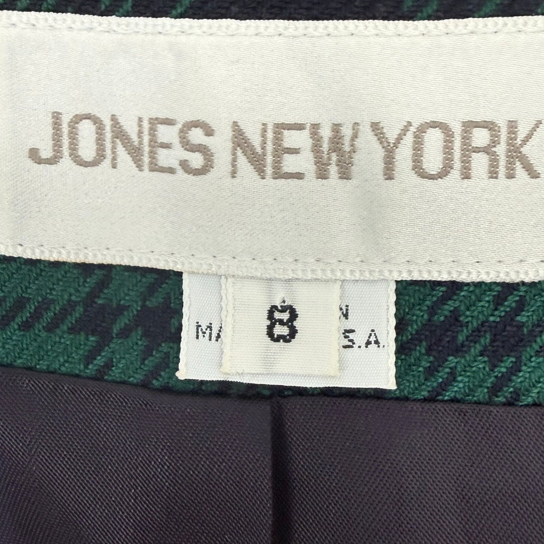 Jones New York Plaid Blazer Jacket Women's 8 Green Blue USA Single Button
