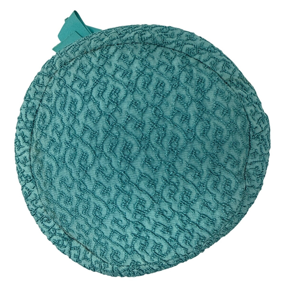 Vintage 1960s Lenhar Turquoise Textured Pillbox Hat Bow Accent 6.5