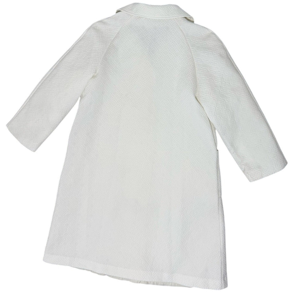 Vintage 70s Women's Medium White Double-Knit Swing Coat by Jerold