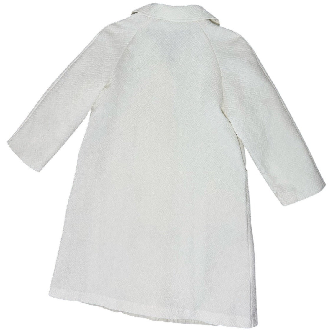 Vintage 70s Women's Medium White Double-Knit Swing Coat by Jerold