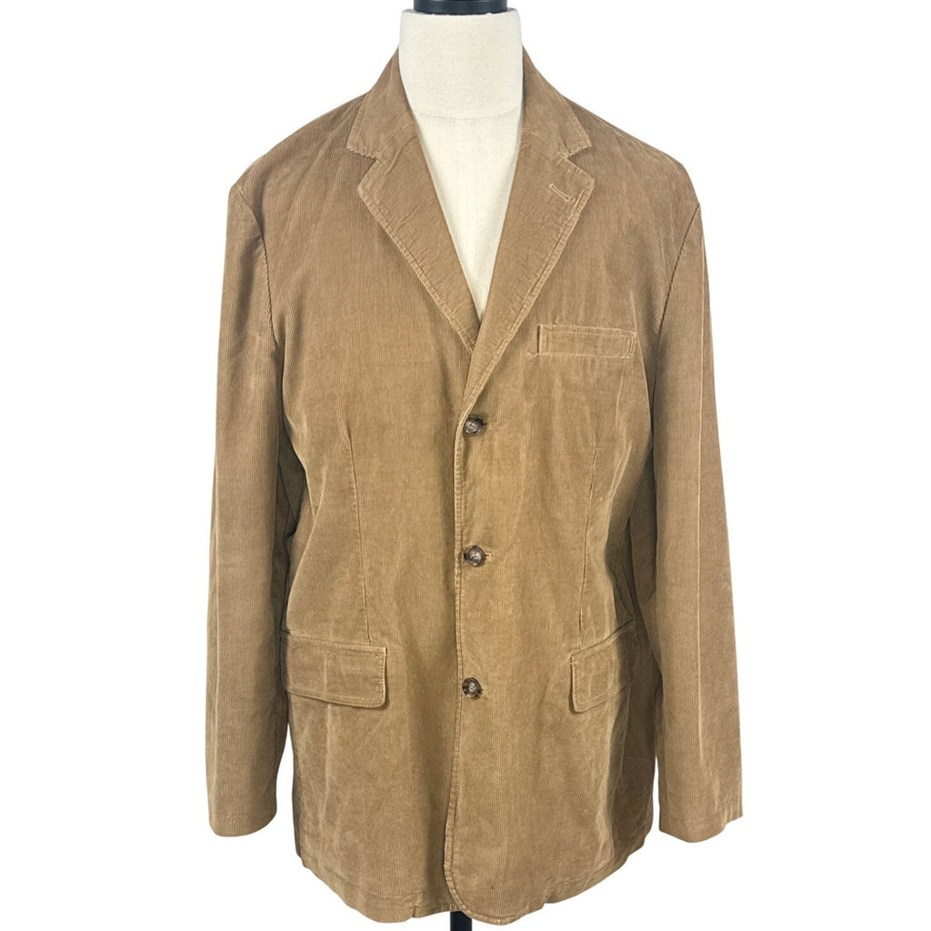 2000s J.Crew Tan Corduroy Blazer Men’s XL Three Button Sport Coat