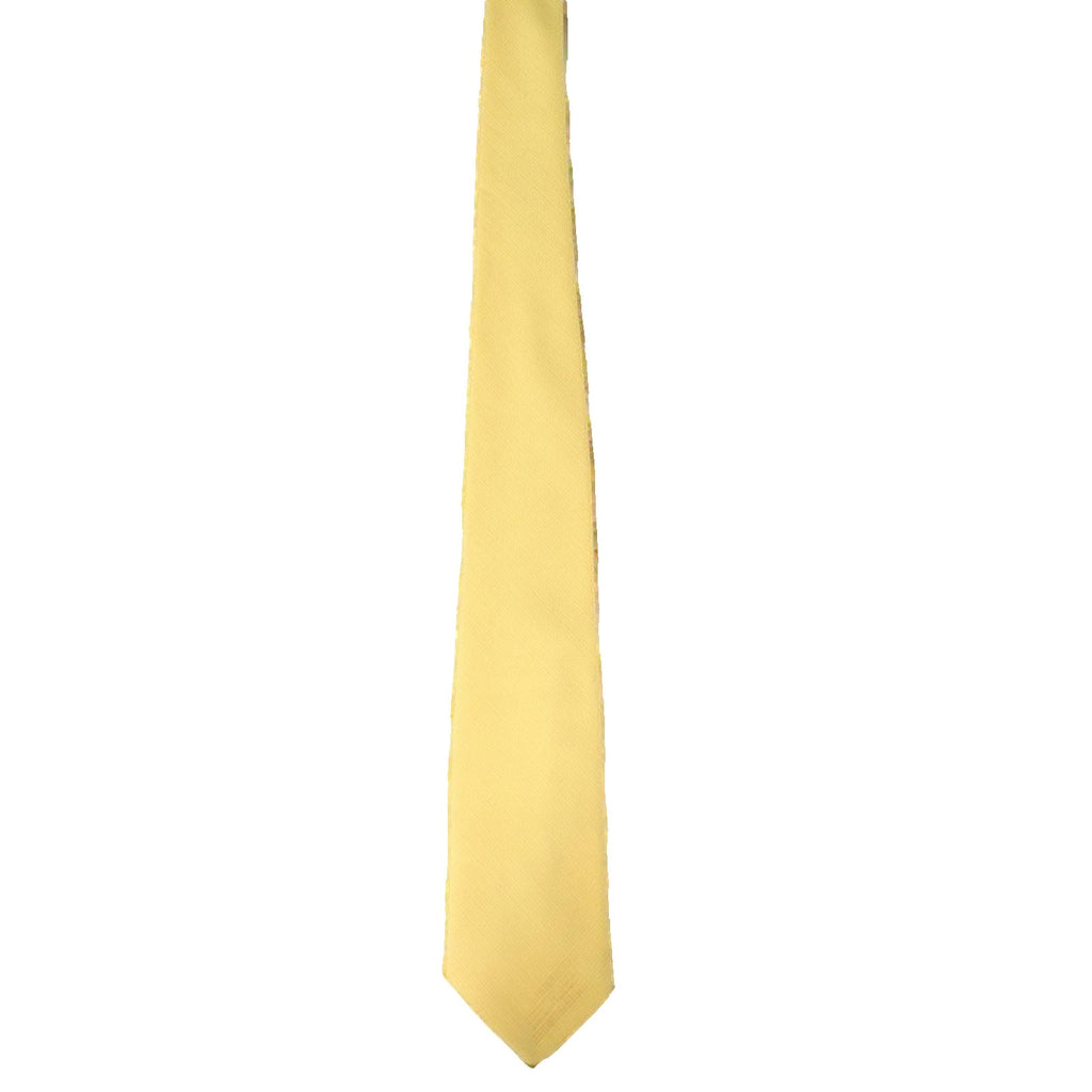Vintage 1960s Sunny Yellow Textured Polyester Skinny Tie 3" Wide