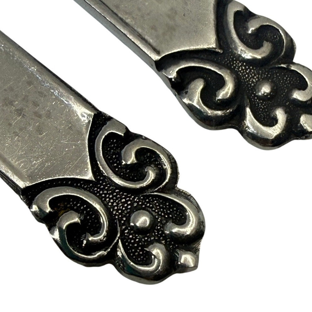 Vintage Northland Japan Stainless Appetizer Cocktail Forks Set of 8 Scroll