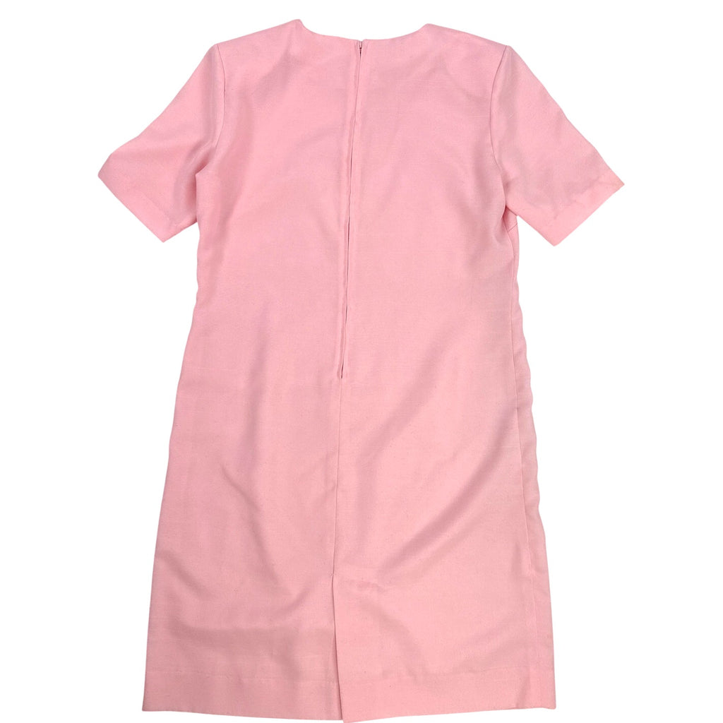 Vintage 1980s Pink Shantung Dress & Jacket Set Gold Belt Women's Small