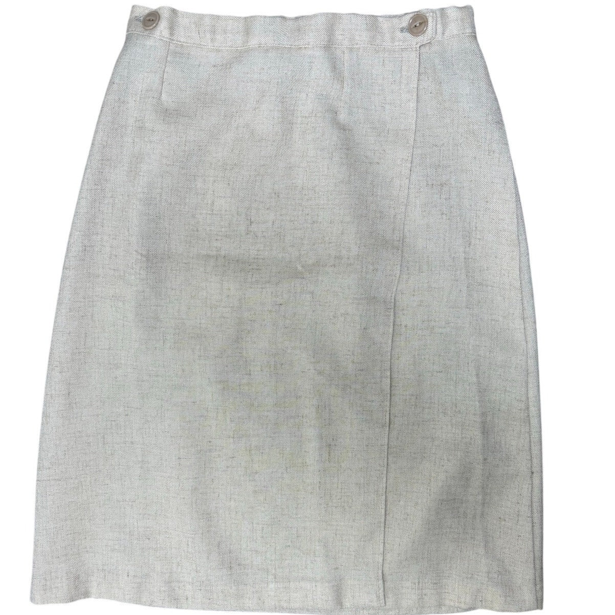 Vintage 70s Women's Small Linen Blend Vest & Wrap Skirt Set Oatmeal