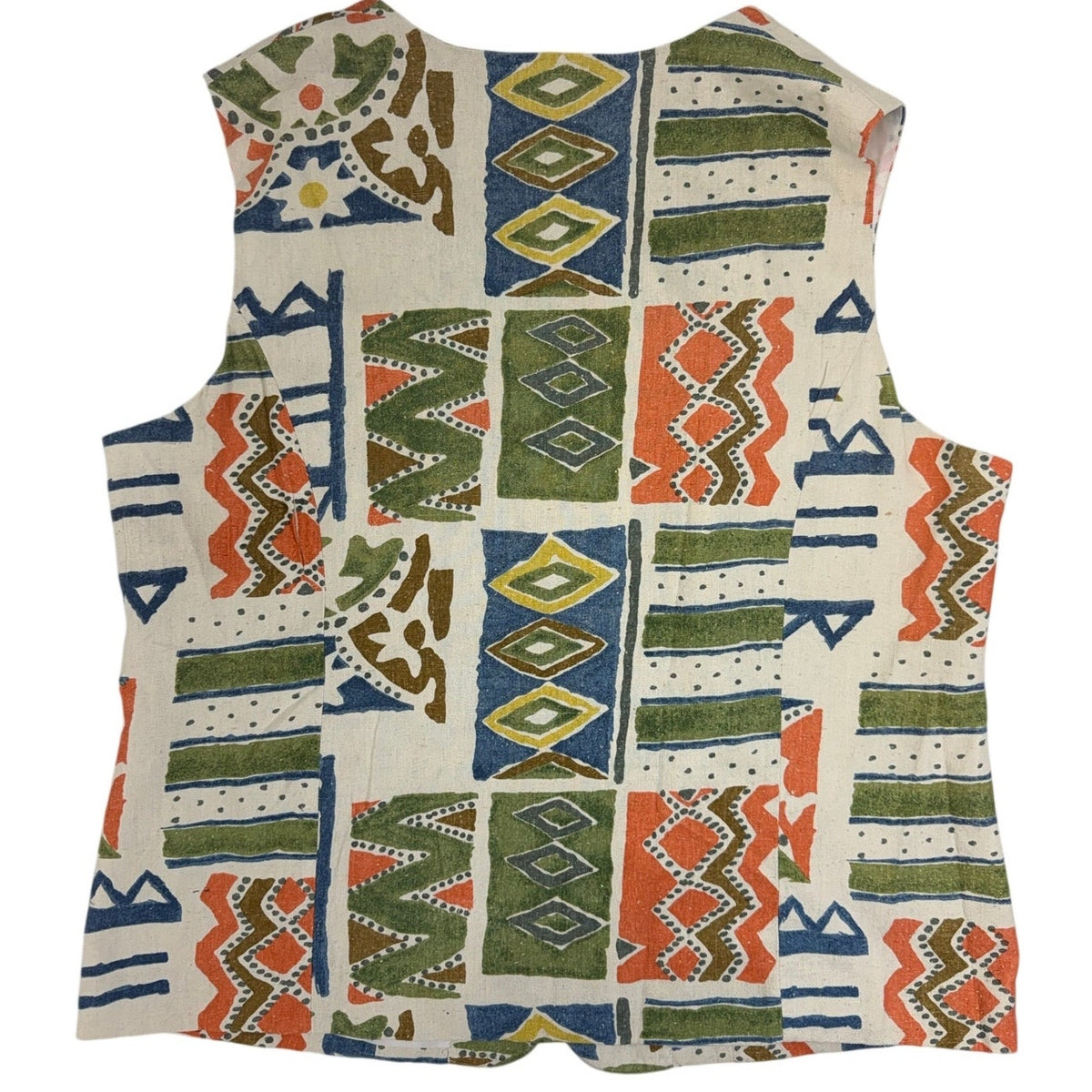 Vintage 80s Baccini Silk 3 Piece Skirt Suit Set Geometric Print Women's 18