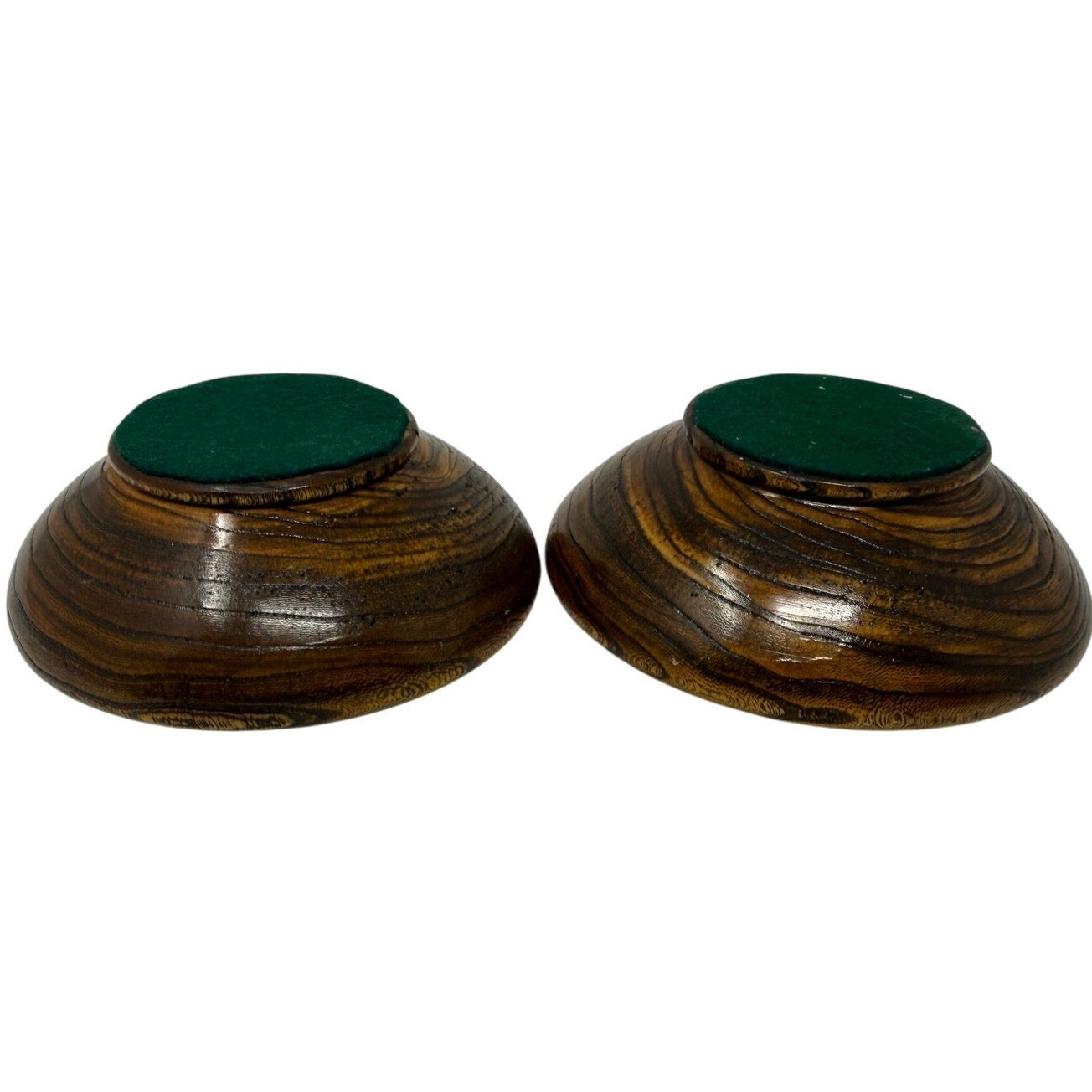 60s Wooden Candle Holders Pair Sculptural MCM Decor