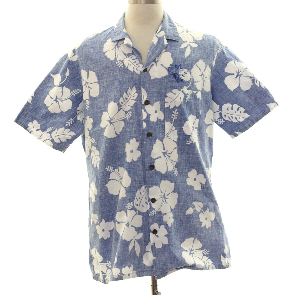 Vintage 80s Kennington Hawaiian Reverse Print Floral Cotton Shirt Men's Large