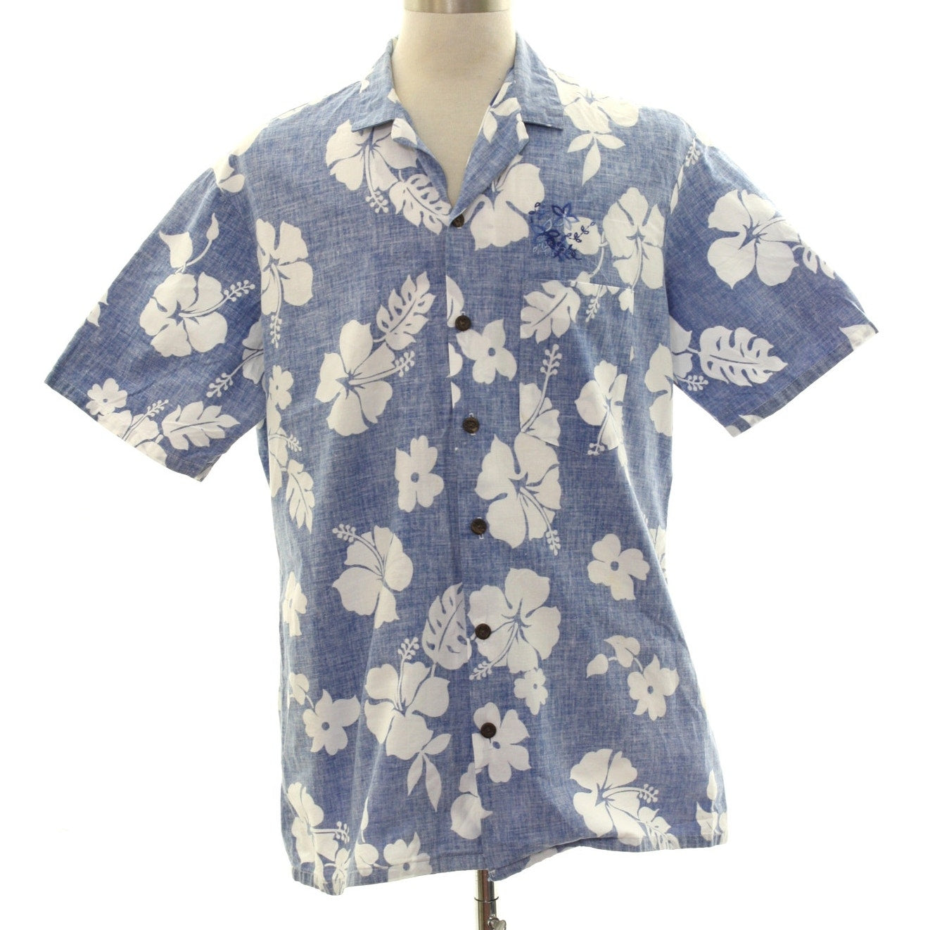Vintage 80s Kennington Hawaiian Reverse Print Floral Cotton Shirt Men's Large