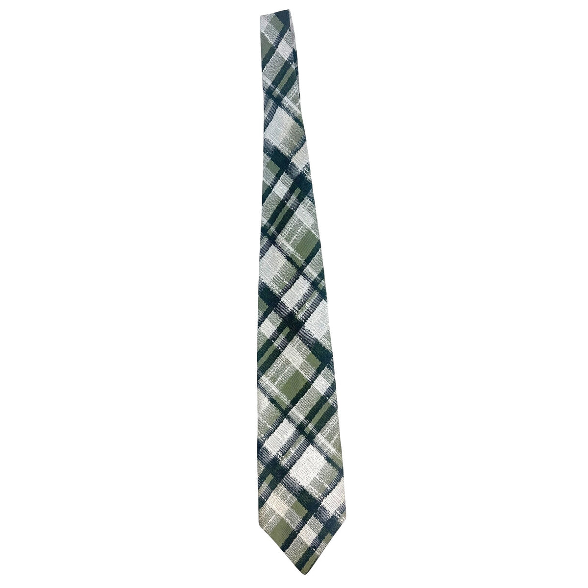 Vintage 70s Brittania Rosenblatts Green Plaid Wide Men's Tie 4"