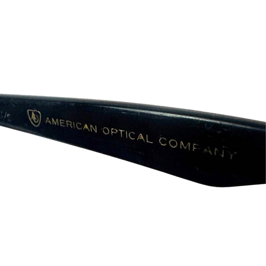 Vintage 50s 60s American Optical Black Horn Rim Eyeglass Frames 5 1/2