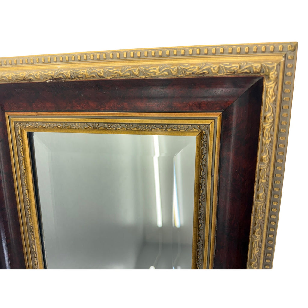Vintage 90s Bombay Co Fox Hunt Wall Mirror 36” Gold Framed Hanging Vanity