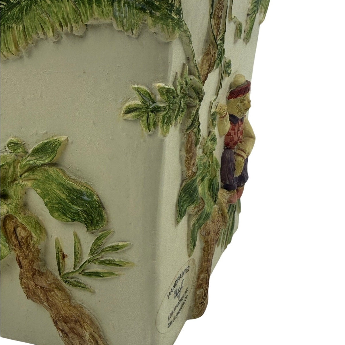 Valarr Hand Painted Tropical Monkey Rainforest Tissue Box Cover Jungle Decor