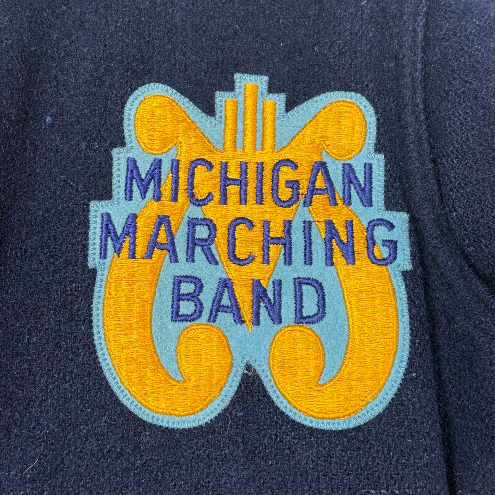 Vintage 60s Michigan Marching Band Varsity Jacket Navy Wool Union Men’s M/L
