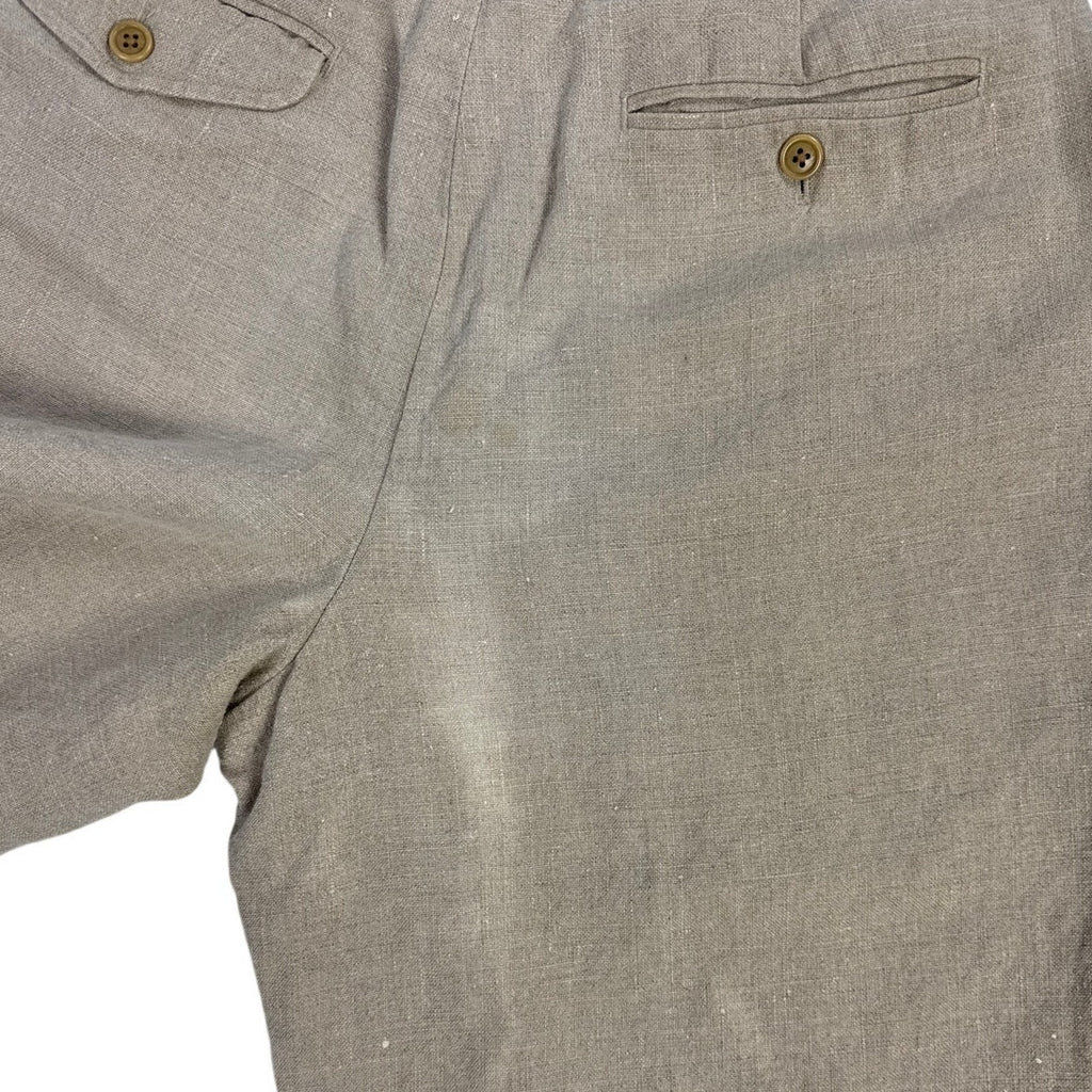 Vintage 90s Eddie Bauer Beige 100% Linen Pleated Pants Men’s 33x34