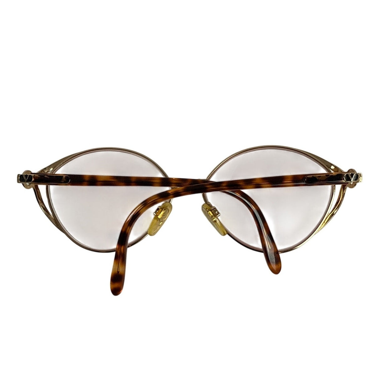 Vintage 90s Valentino Garavani Gold Tortoise Oval Sunglasses 58-14