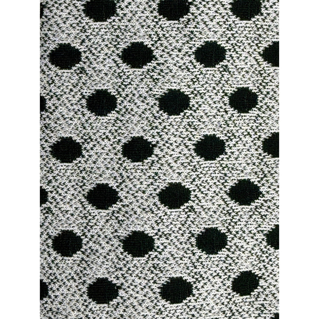 Vintage 70s Ladybug Label Green White Geometric Wide Polyester Tie
