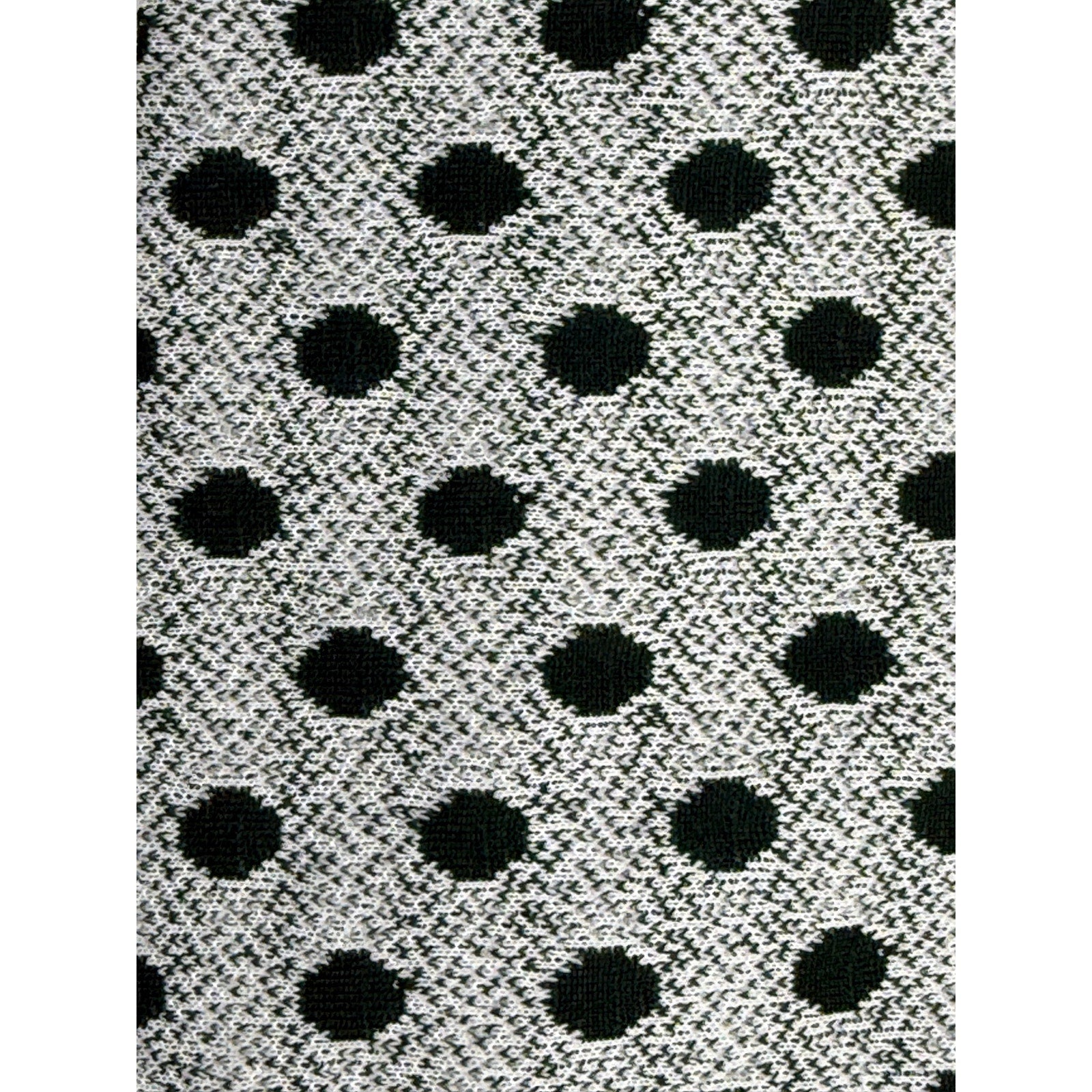Vintage 70s Ladybug Label Green White Geometric Wide Polyester Tie
