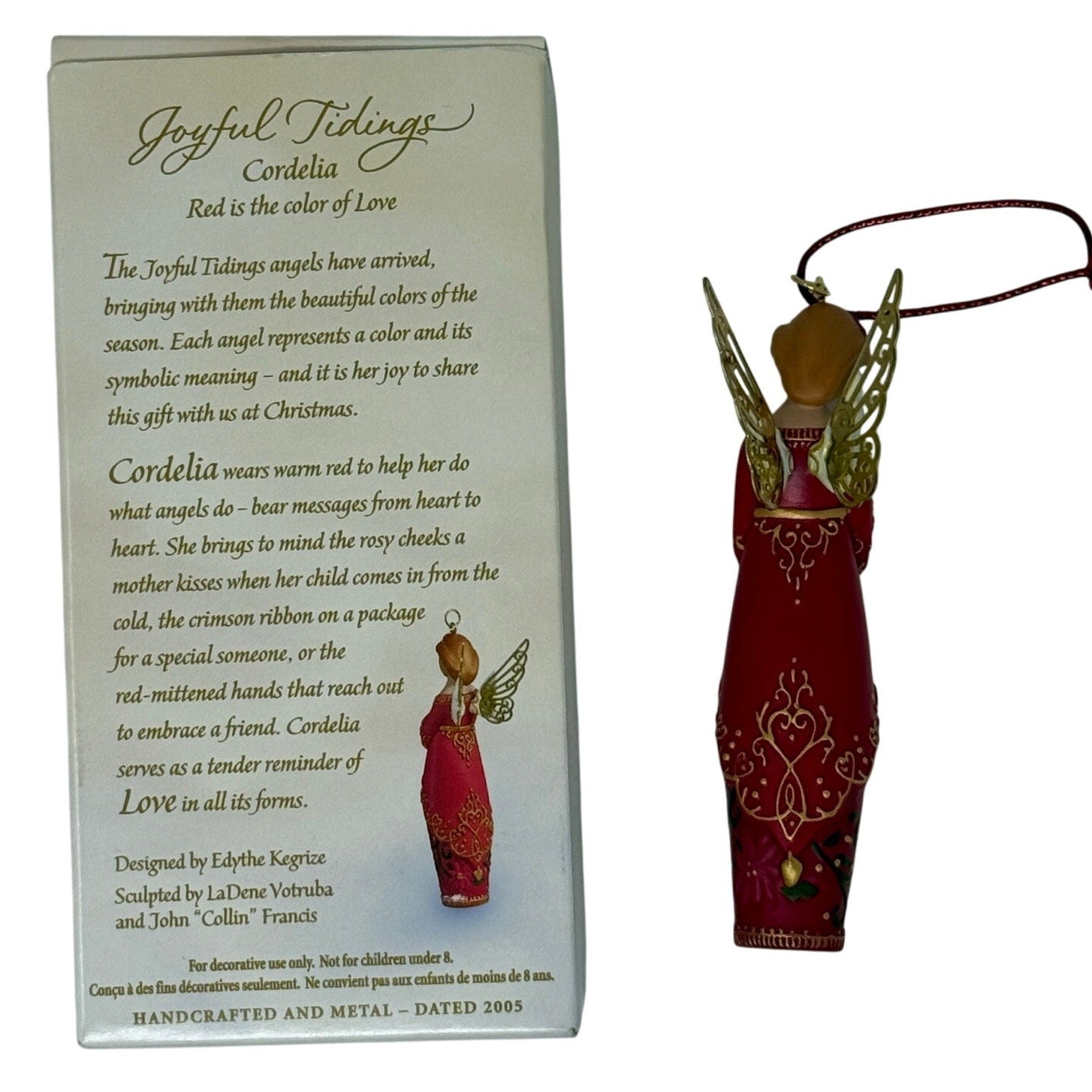 Hallmark 2005 Joyful Tidings Cordelia Angel Ornament Love QP1805 w/Box