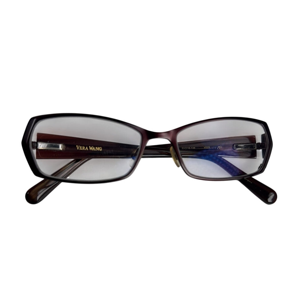 Vera Wang V025 Burgundy Brown Rectangular Eyeglass Frames BU 53-16-135