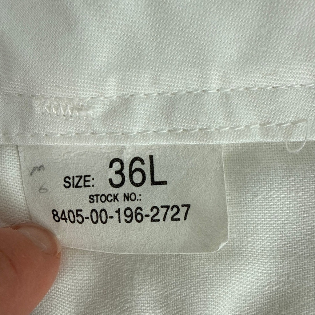 Vintage 80s US Navy White Dress Pants 36L Wide Leg Military Trousers