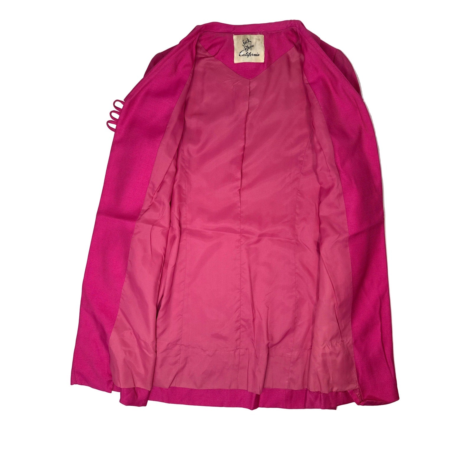 Vintage 60s Women’s Medium Jack Bloom Pink Swing Coat A-Line Rayon Acetate