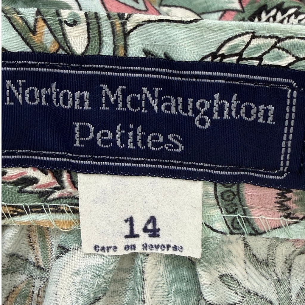 Vintage 90s Norton Women's 12 McNaughton Petites Floral Skirt Blouse Set USA