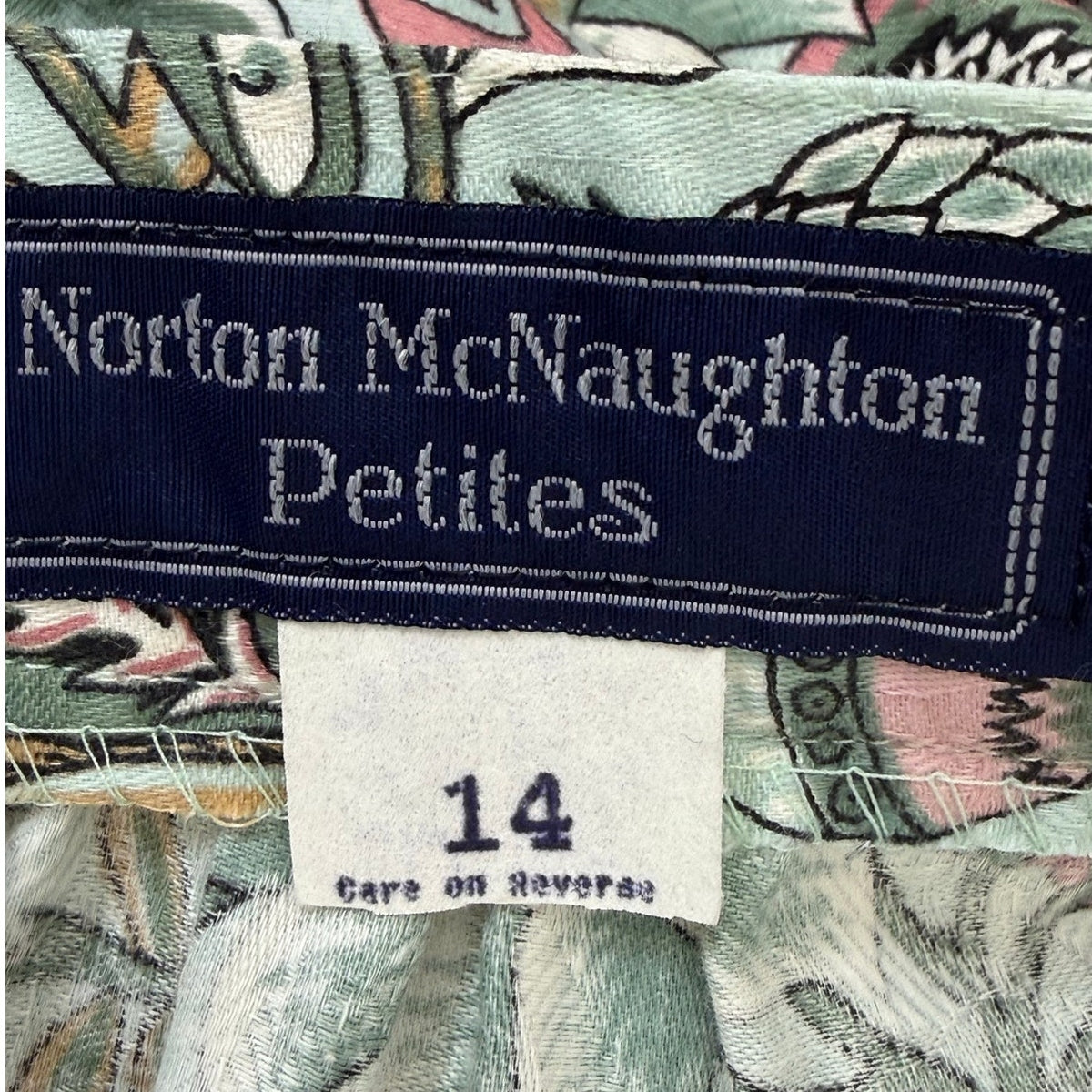Vintage 90s Norton Women's 12 McNaughton Petites Floral Skirt Blouse Set USA