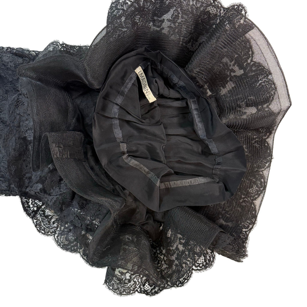 Vintage 90s Geoffrey Beene Women's Small Black Lace Cocktail Dress