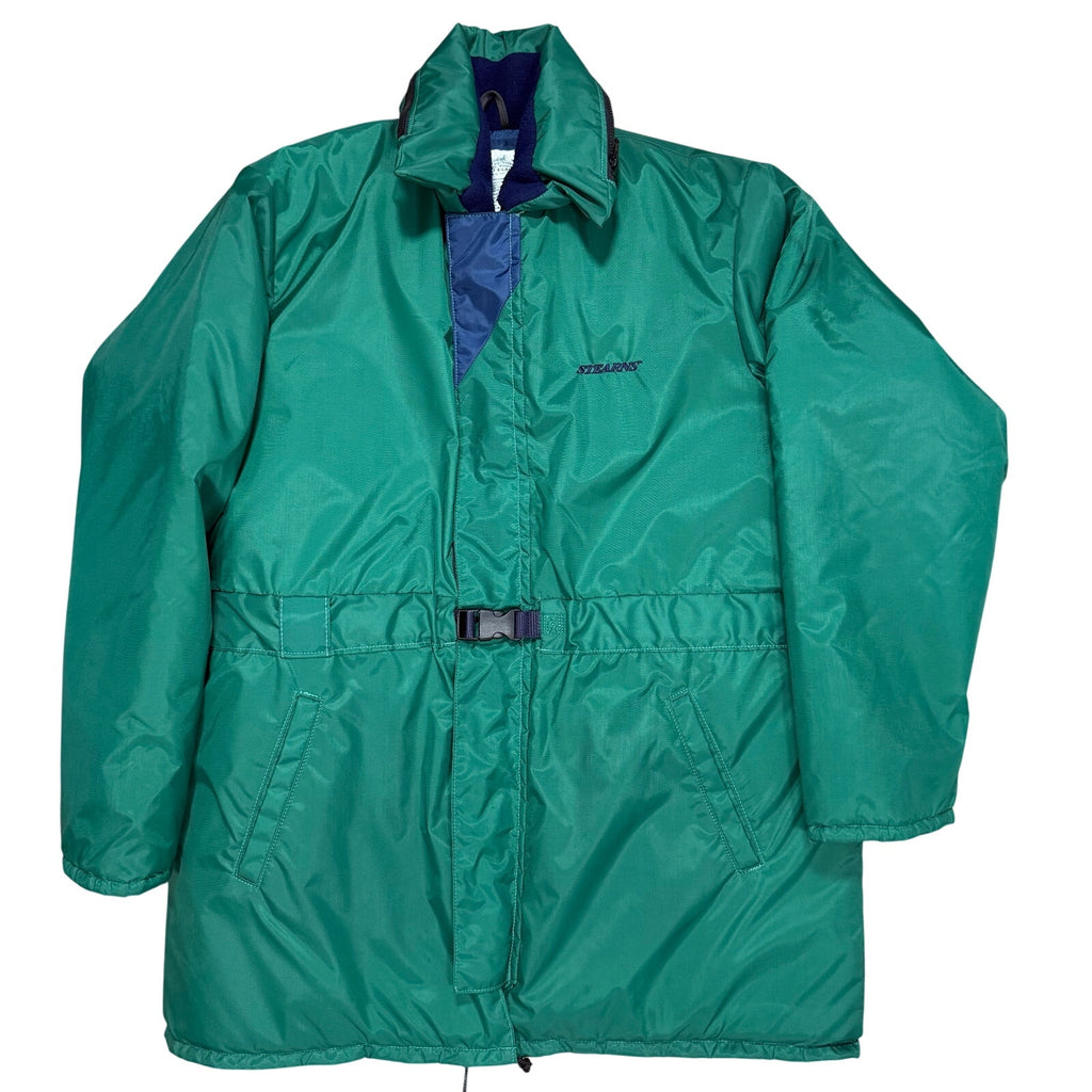 Vintage 80s Stearns Jacket Men’s XL Green Blue Fishing Ocean