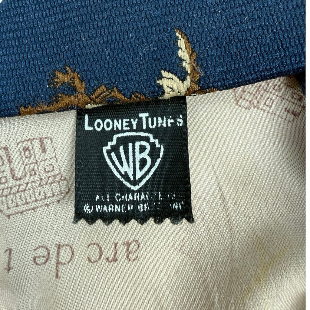 Vintage 90s Sears Looney Tunes Wile E Coyote Navy Blue Necktie