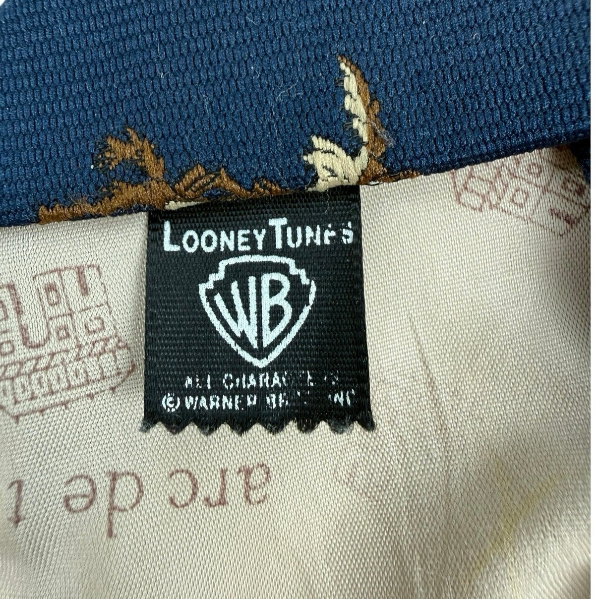 Vintage 90s Sears Looney Tunes Wile E Coyote Navy Blue Necktie