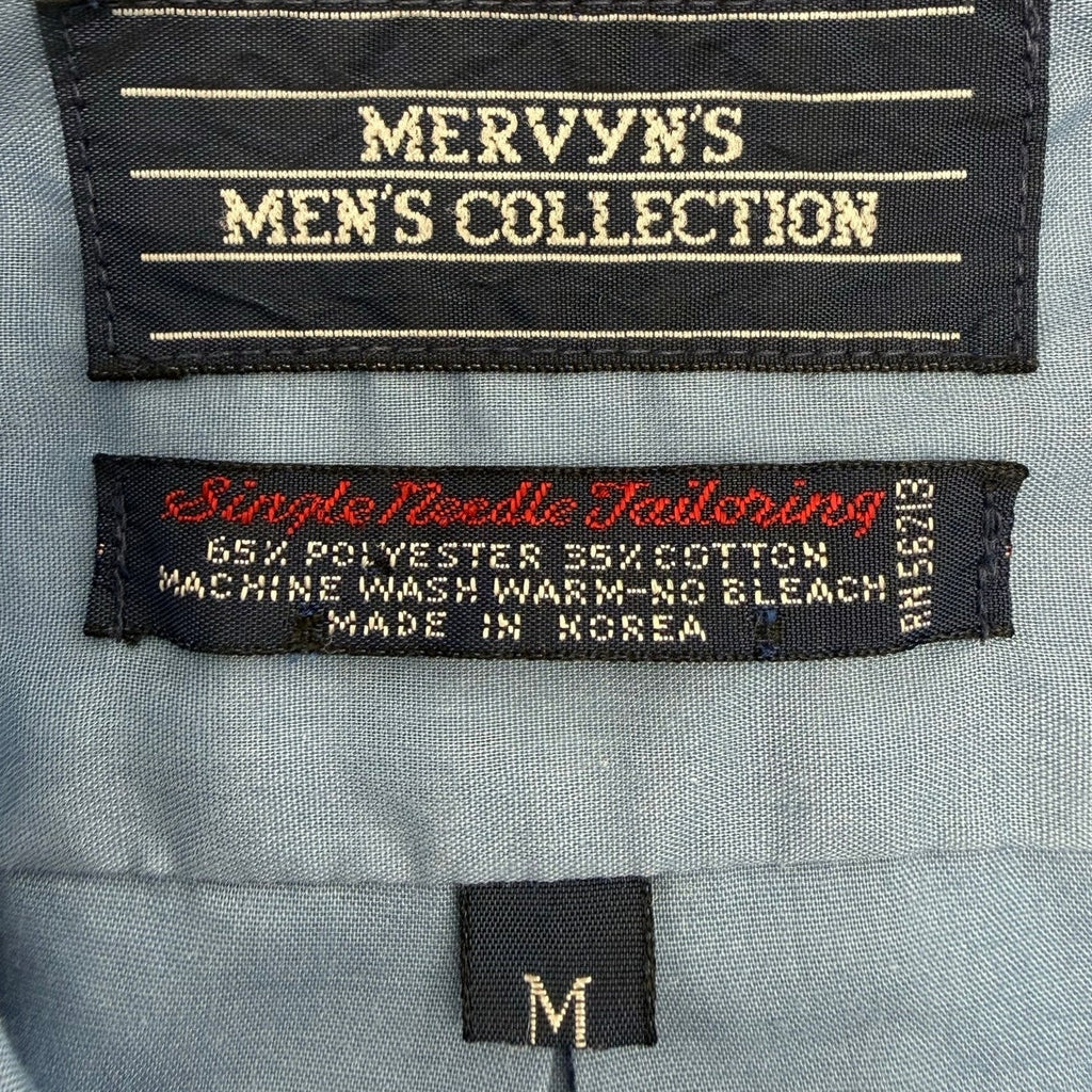 Vintage 80s Mervyn's Collection Blue Safari Utility Shirt Men's Medium