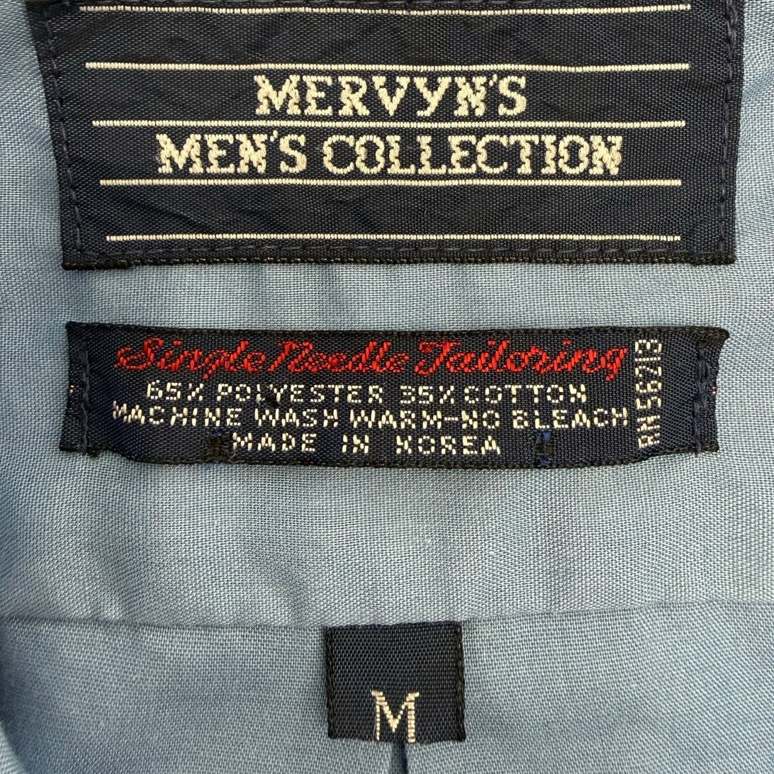 Vintage 80s Mervyn's Collection Blue Safari Utility Shirt Men's Medium