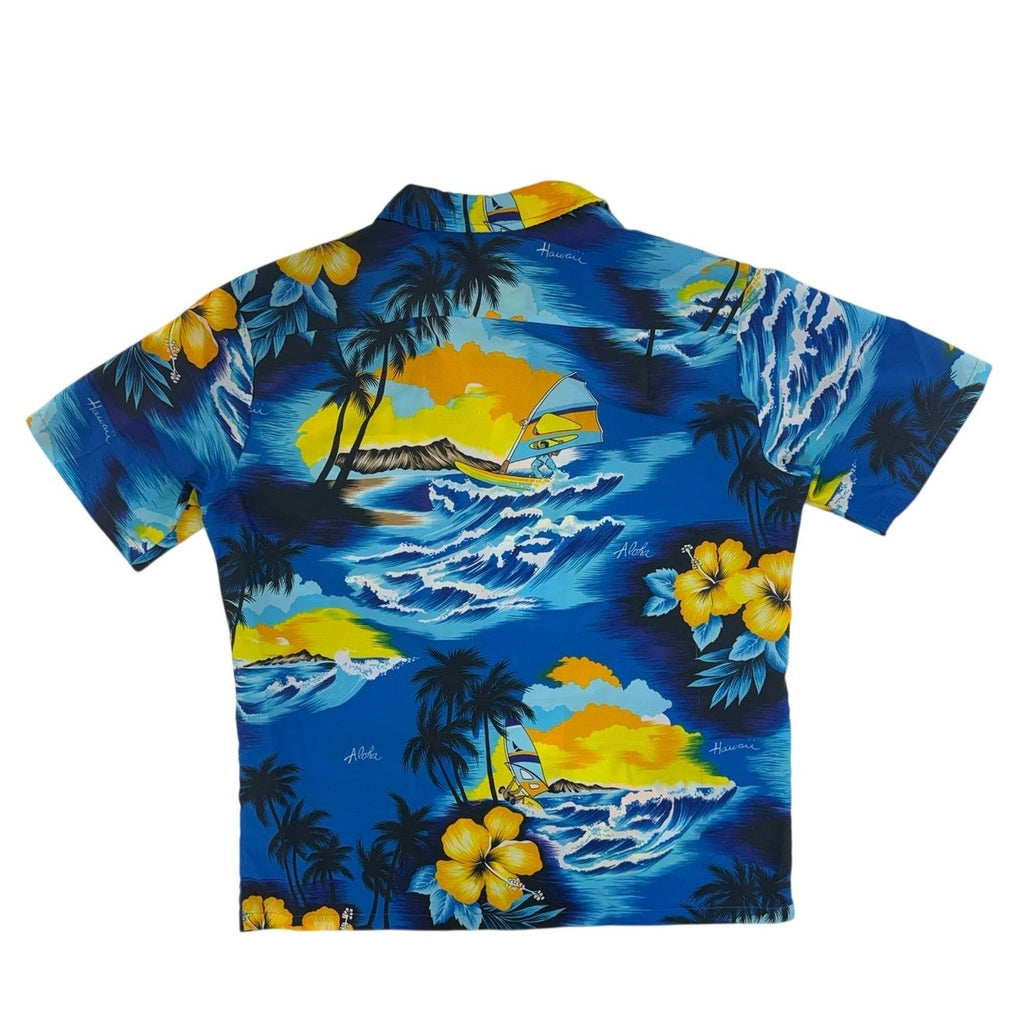 Vintage 80s Kalena Hawaii Aloha Surf Windsurf Floral Shirt Men's Medium