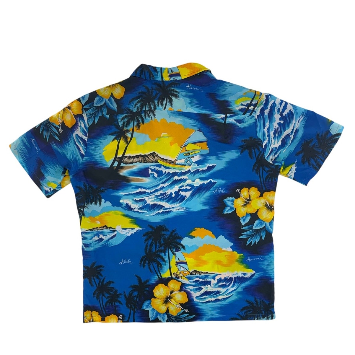 Vintage 80s Kalena Hawaii Aloha Surf Windsurf Floral Shirt Men's Medium