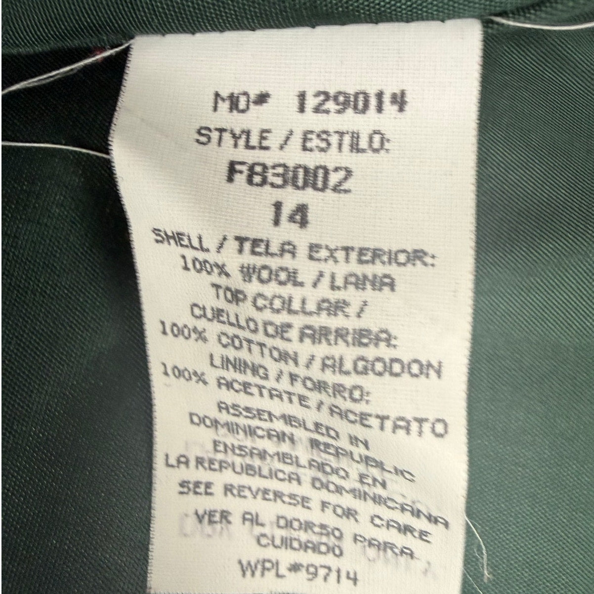 Vintage 80s Sag Harbor Wool Suit Green Skirt Set Velvet Collar Jacket 14