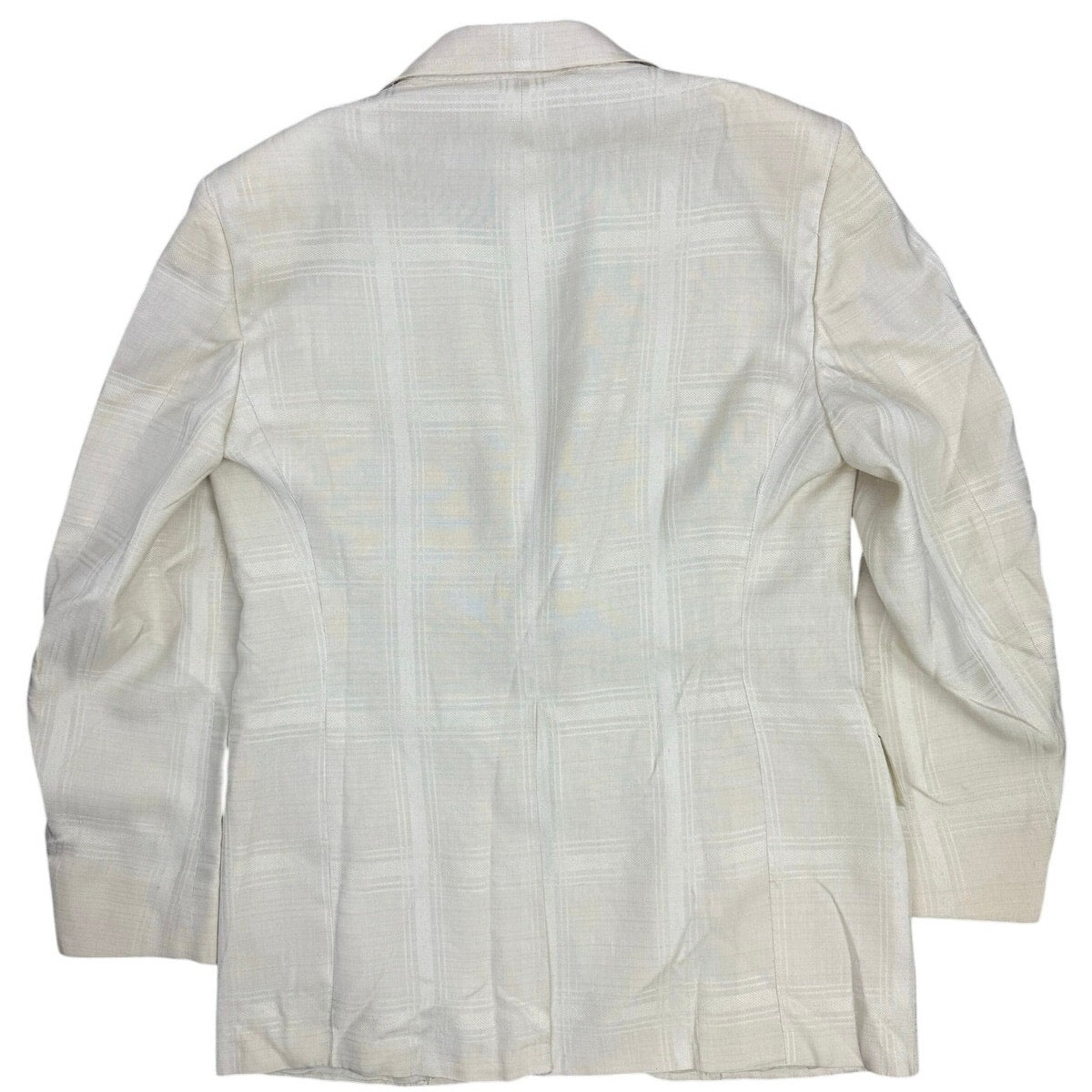 Vintage 70s Countess Mara Ivory Silk Shantung Sport Coat Blazer 44R