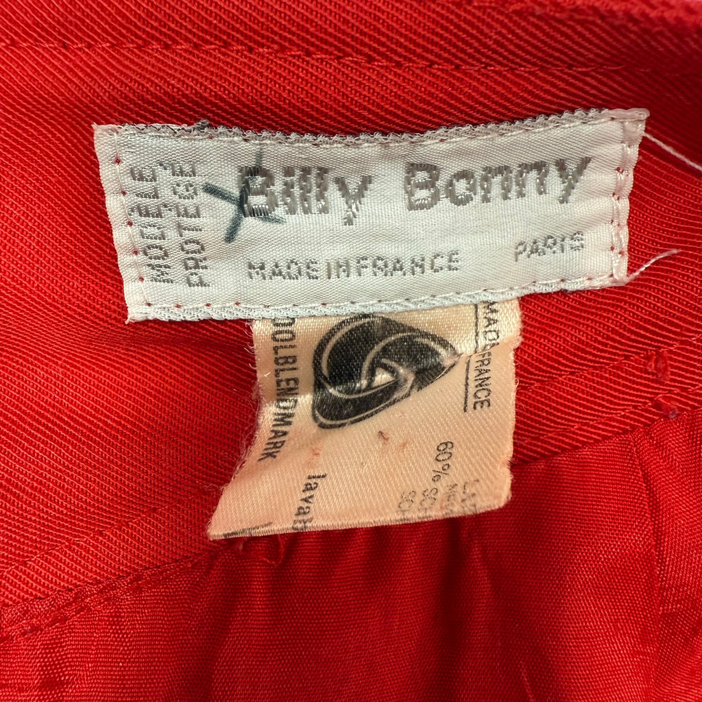 Vintage 90s Red Pencil Skirt Women's XS Billy Bonny Wool Side Zip Pockets