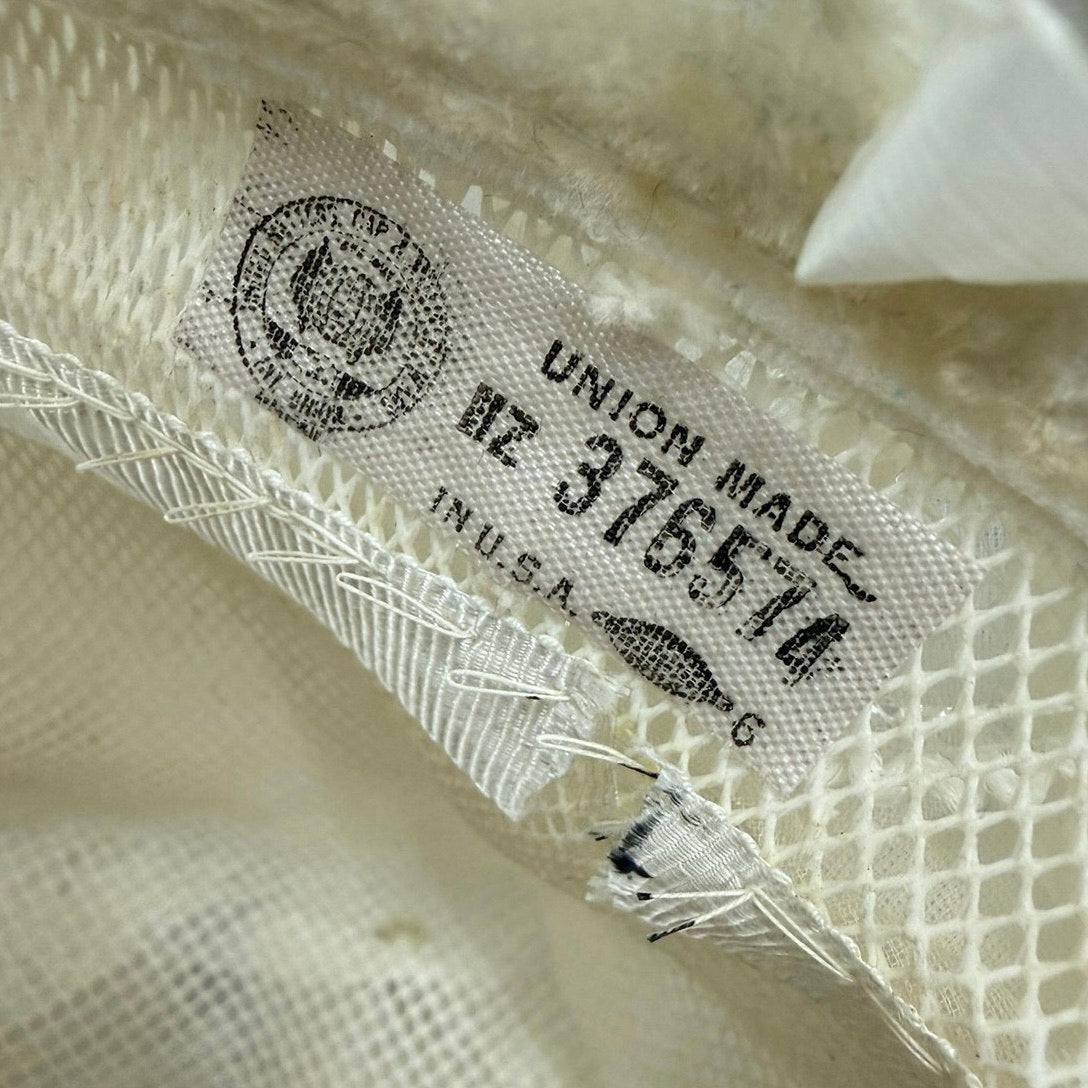Vintage 50s White Chiffon Floral Brim Hat Union Label Formal