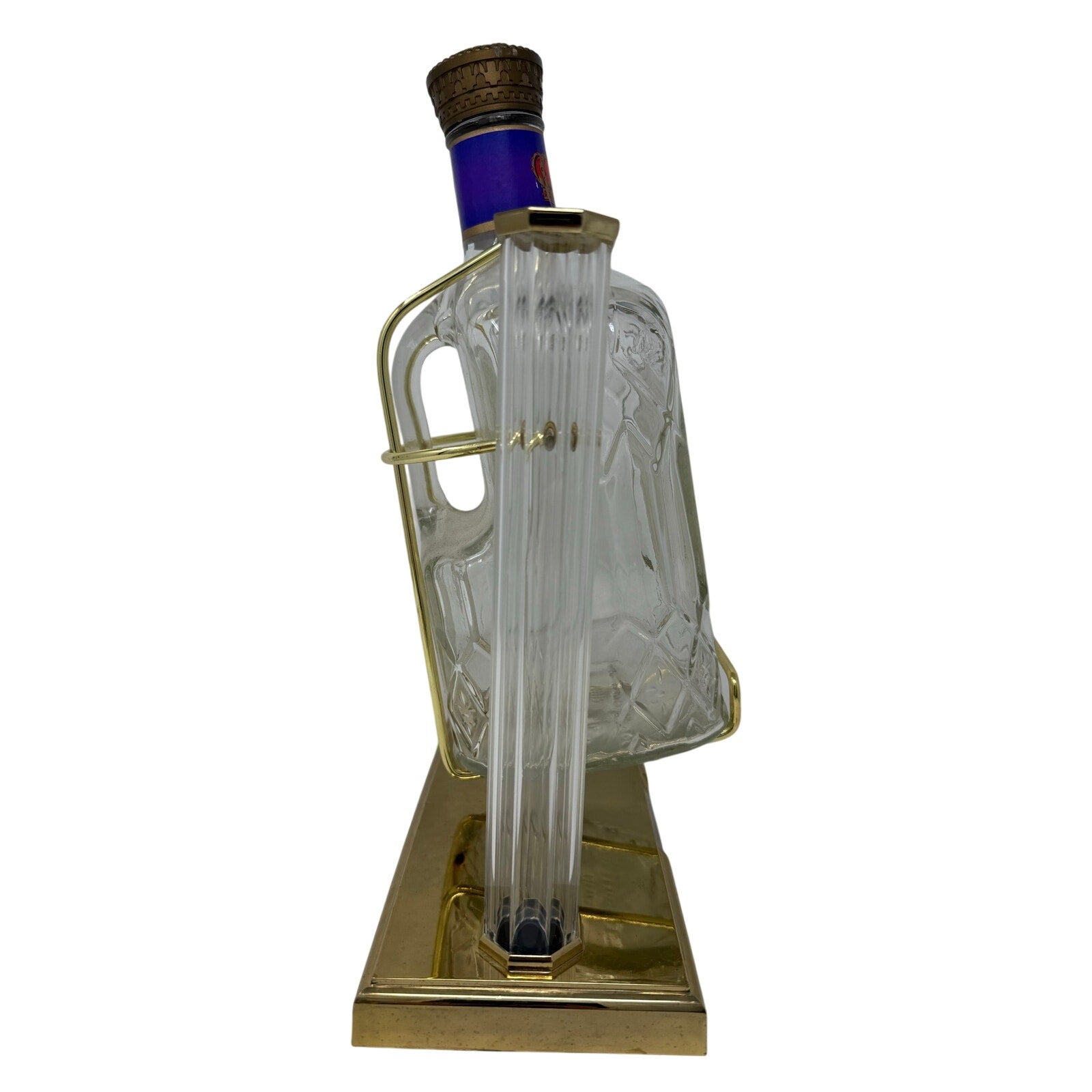 Vintage 80s Crown Royal Glass Display Bottle Bar Decor Collectible