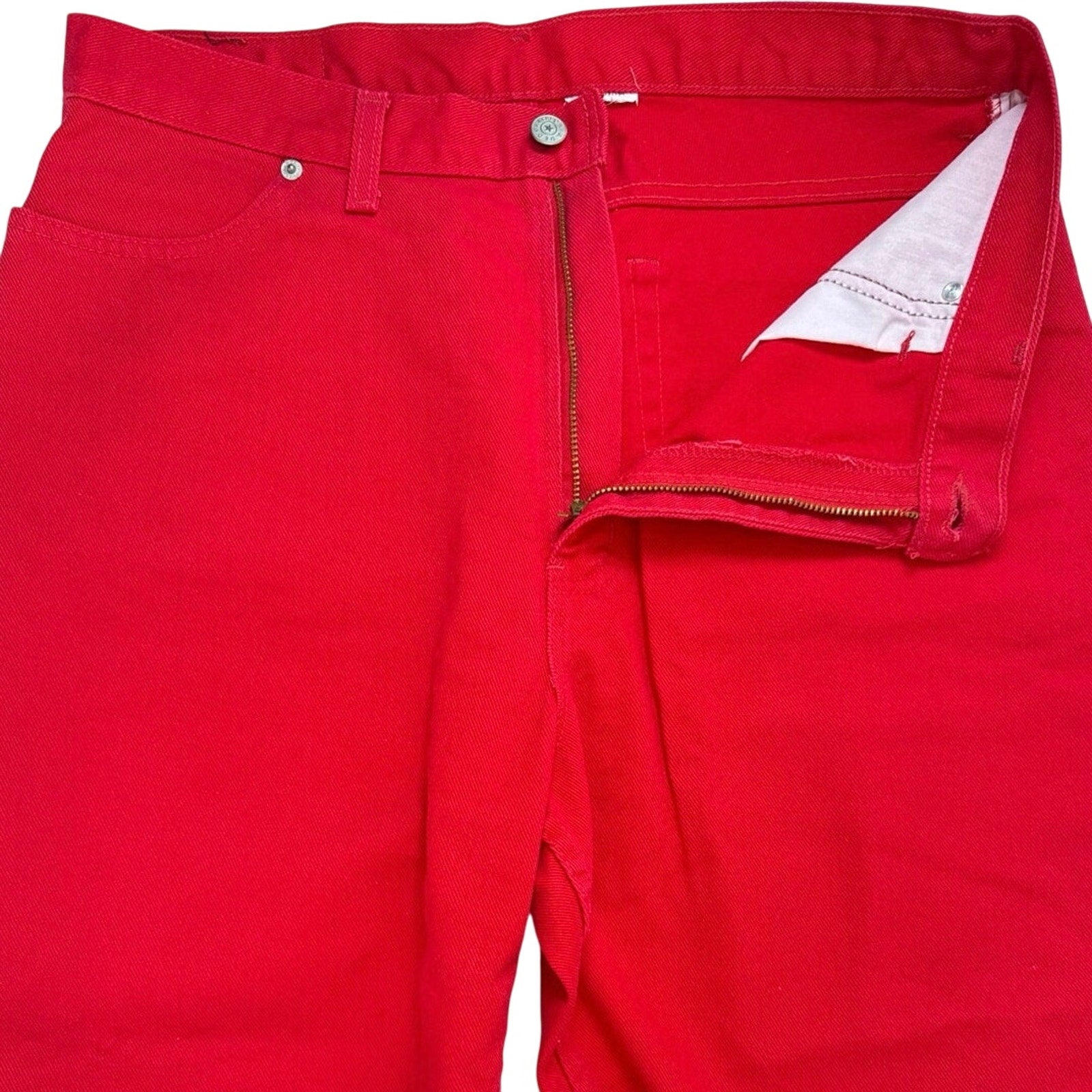 Vintage 90s Faded Glory Red High Waist Tapered Denim Jeans Women's 32x31
