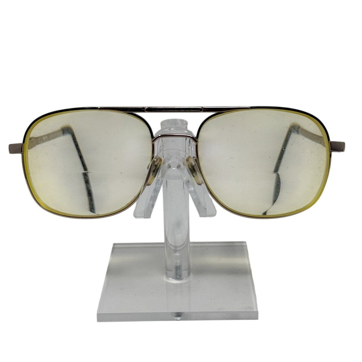 Vintage 90s Men's Frames Looking Glass 8019 Aviator Sunglasses Gold Gray 56-18 145