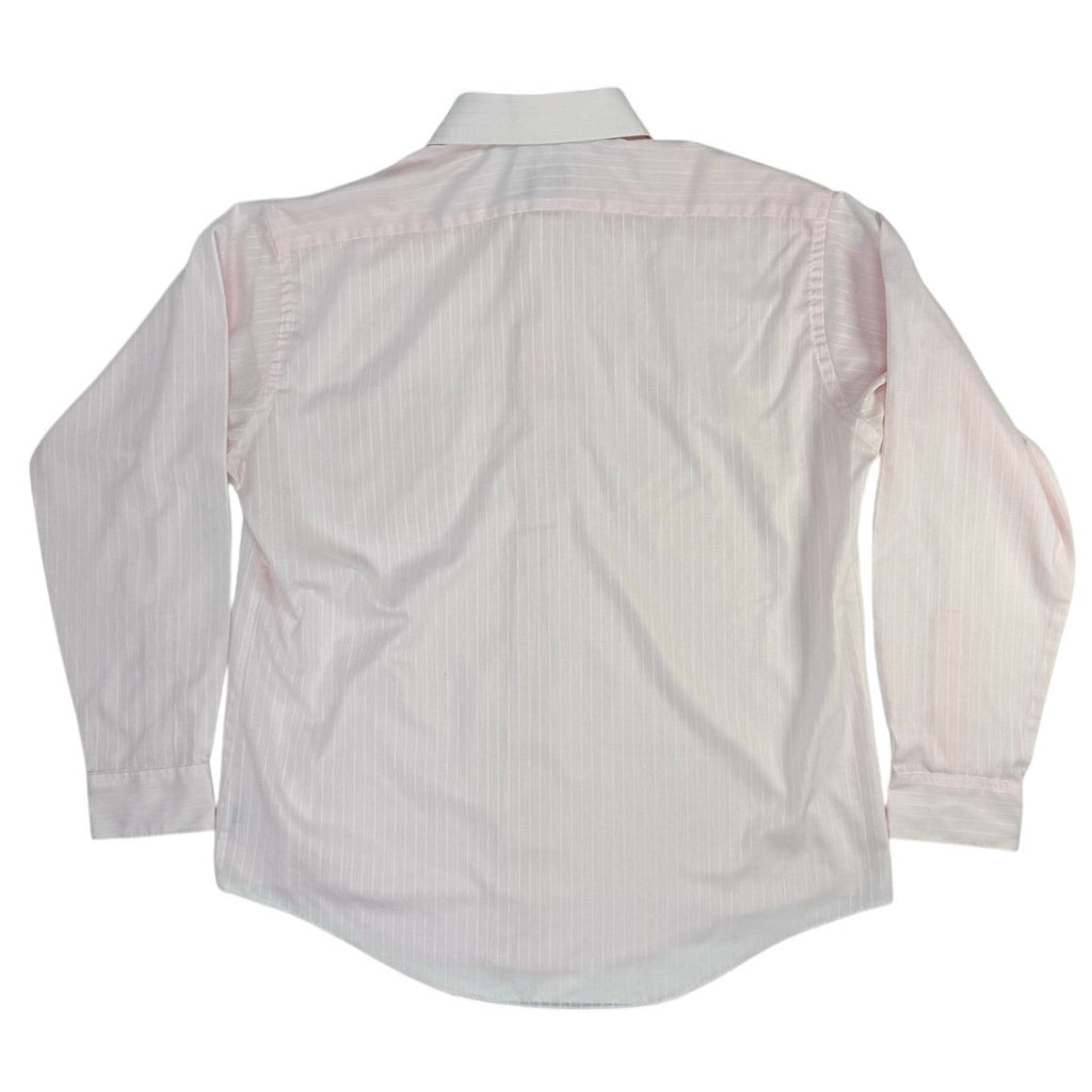 Vintage 80s Ketch Mens XL Pink Striped Long Sleeve Dress Shirt 17 34/35
